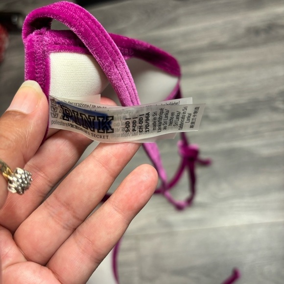 Victoria Secret Bikini Pink Velvet Top - Picture 5 of 6